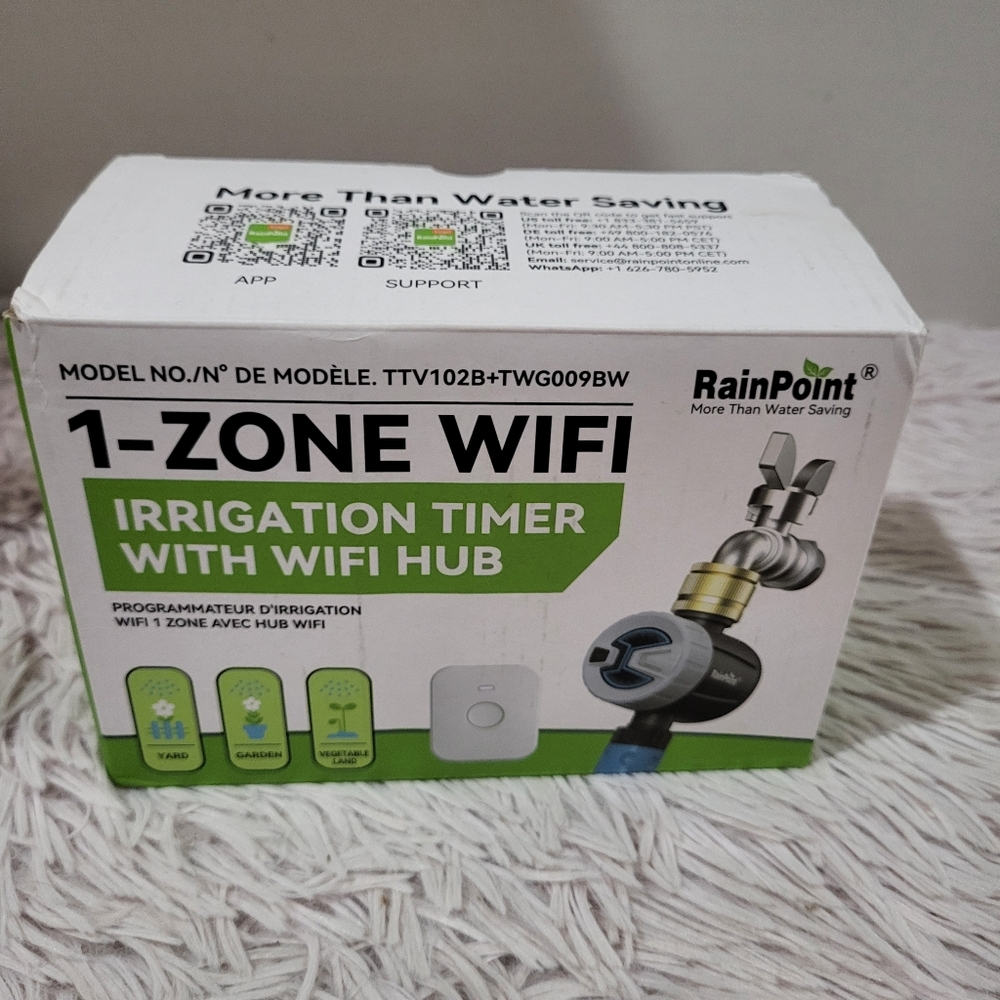 RAINPOINT WiFi Water Timer, Brass Inlet Smart Hose Faucet App Control Bluetooth